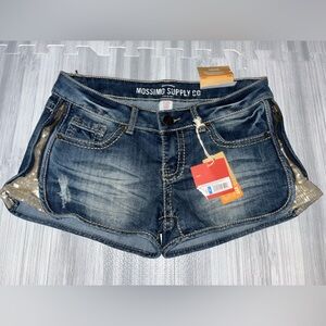 Mossimo Blue & Gold Jean Shorts